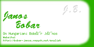 janos bobar business card